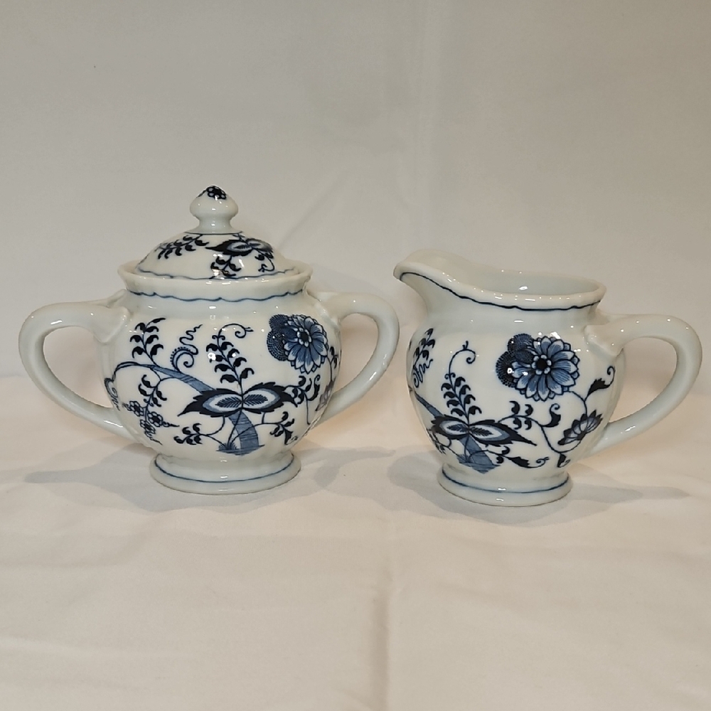 Blue and White Floral Serveware Set